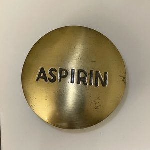 Vintage Aspirin Brass Paperweight